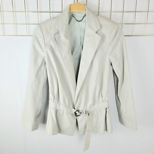 Viktor & Rolf Light Gray Cloud Belted Peplum Blazer Jacket